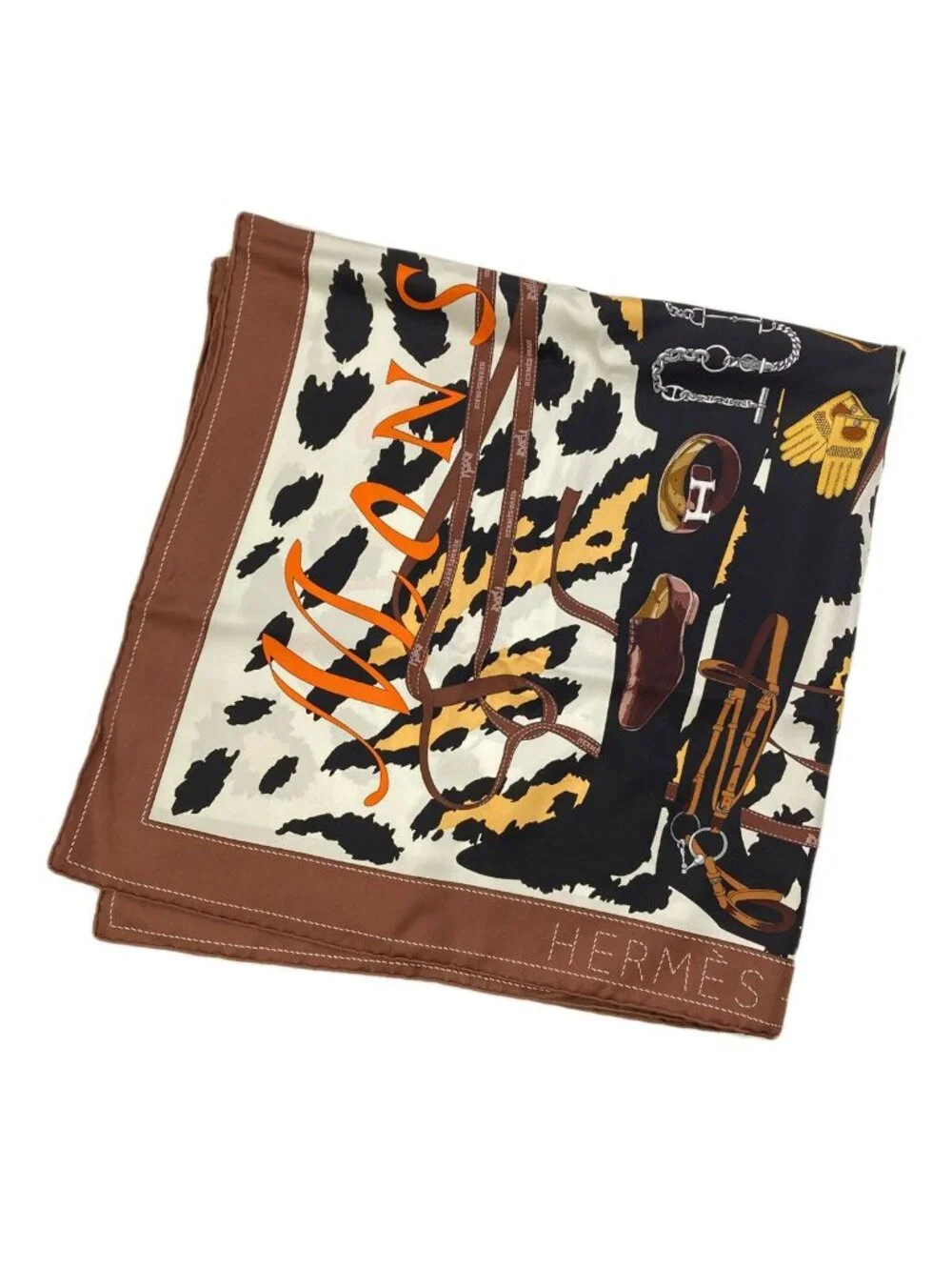 Hermes Carre 90 Monsieur & Madame Scarf Silk